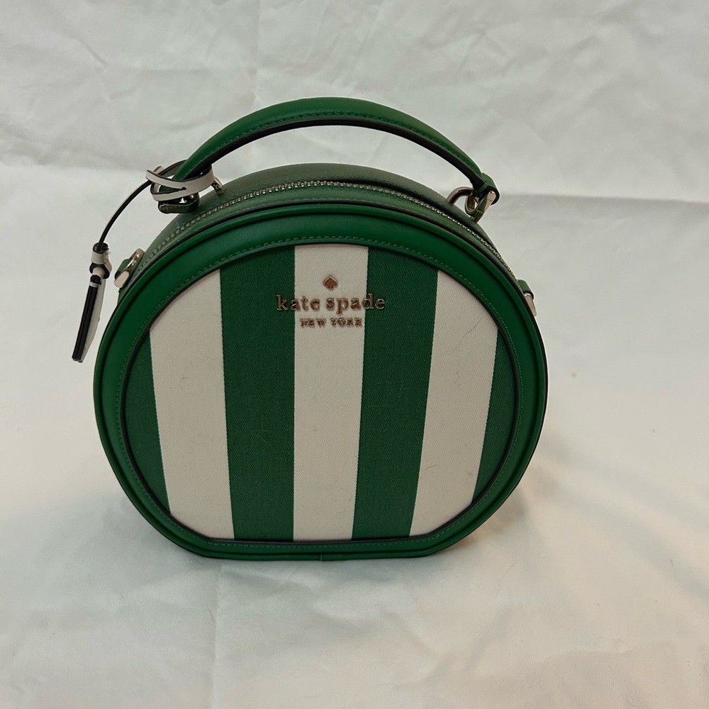 Kate Spade Green and White Mini Bag with Stripes